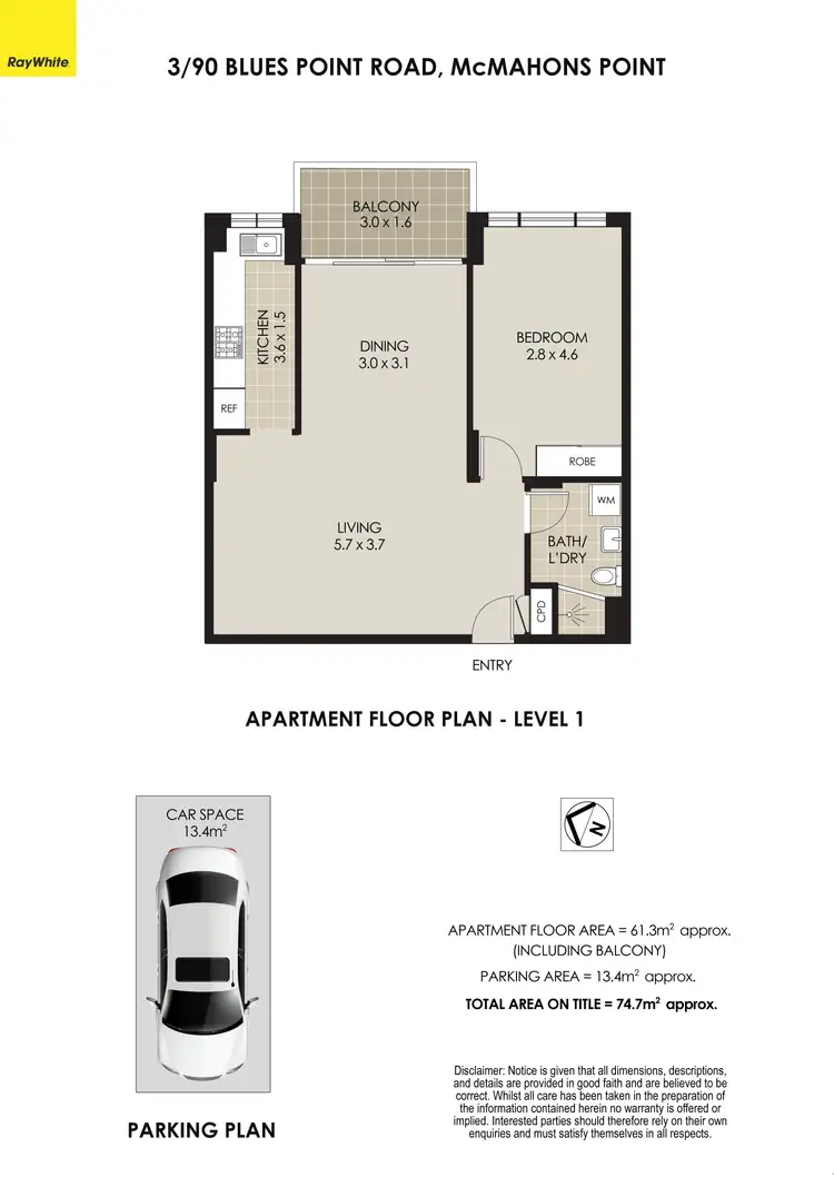Floorplan of Homely apartment listing, 3/90 Blues Point Road, Mcmahons Point NSW 2060