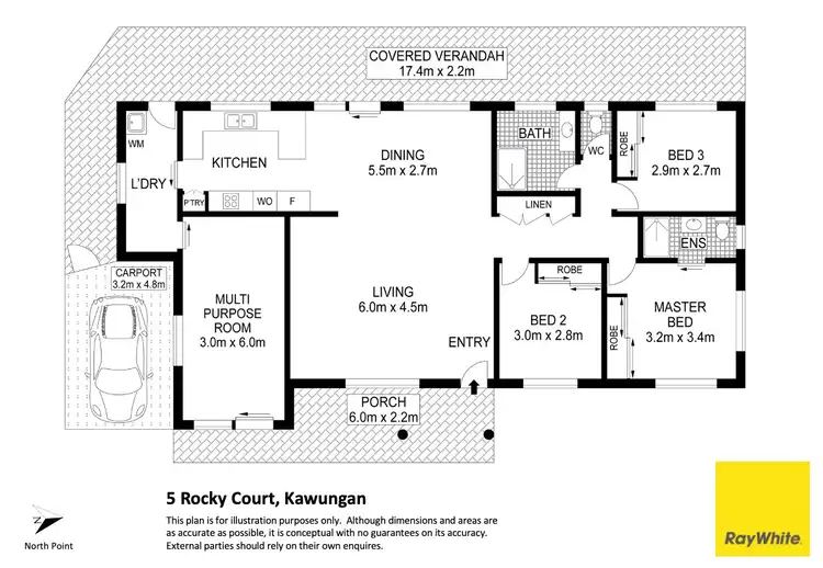 Floorplan of Homely house listing, 5 Rocky Court, Kawungan QLD 4655