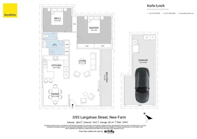 Floorplan of Homely apartment listing, 93 Langshaw Street, New Farm QLD 4005