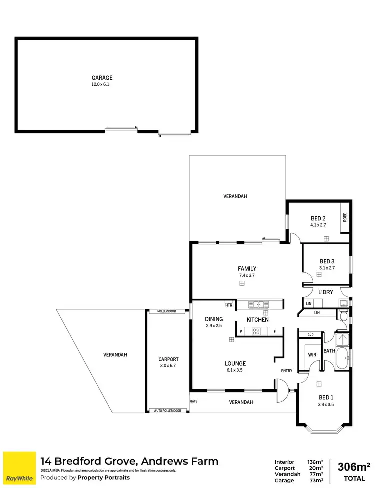 Floorplan of Homely house listing, 14 Bredford Grove, Andrews Farm SA 5114
