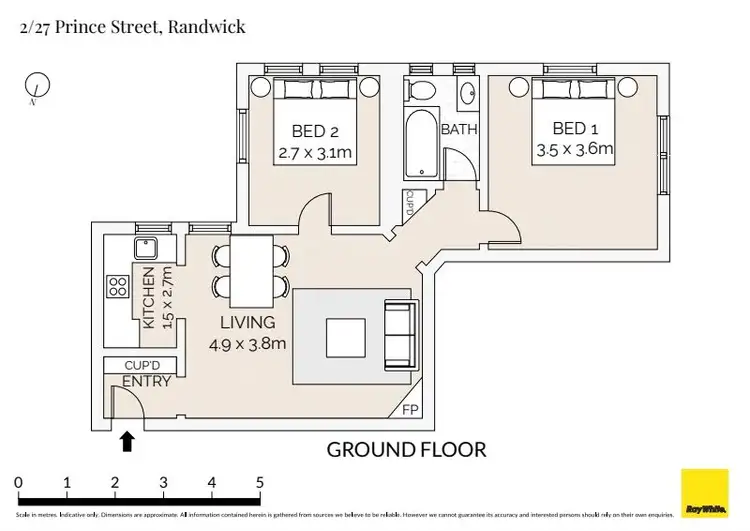 Floorplan of Homely apartment listing, 2/27 Prince Street, Randwick NSW 2031