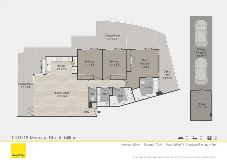 Floorplan of Homely unit listing, 1101/18 Manning Street, Milton QLD 4064