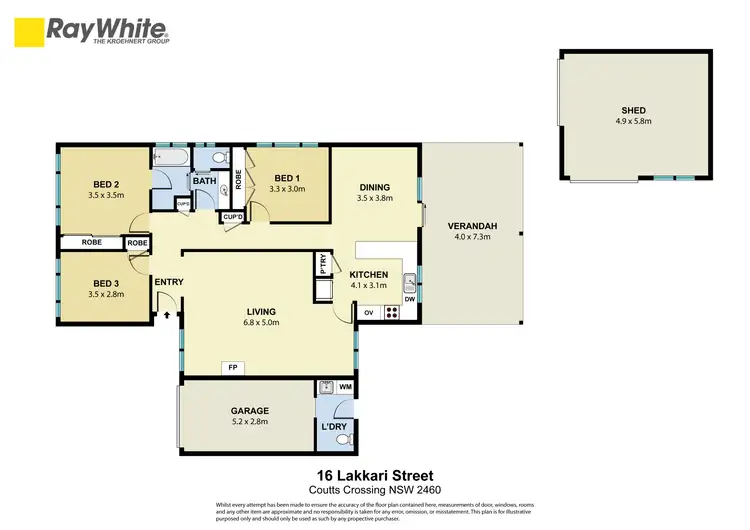 Floorplan of Homely house listing, 16 Lakkari Street, Coutts Crossing NSW 2460
