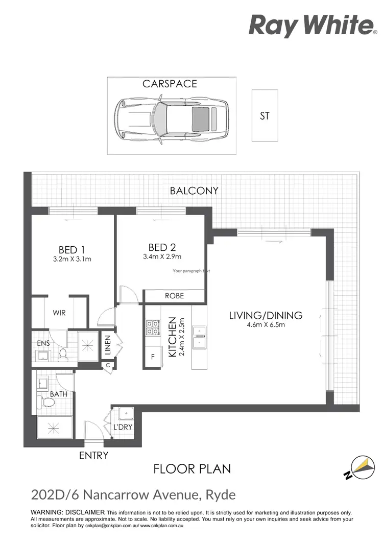Floorplan of Homely apartment listing, 202D/6 Nancarrow Avenue, Ryde NSW 2112