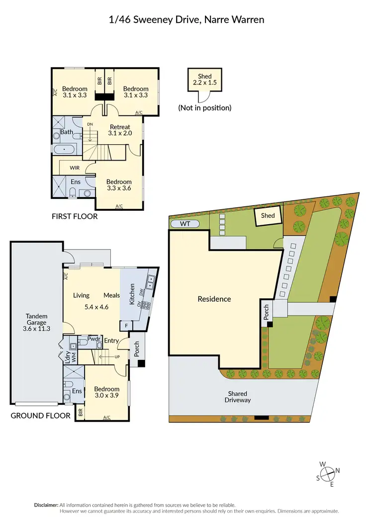 Floorplan of Homely townhouse listing, 1/46 Sweeney Drive, Narre Warren VIC 3805