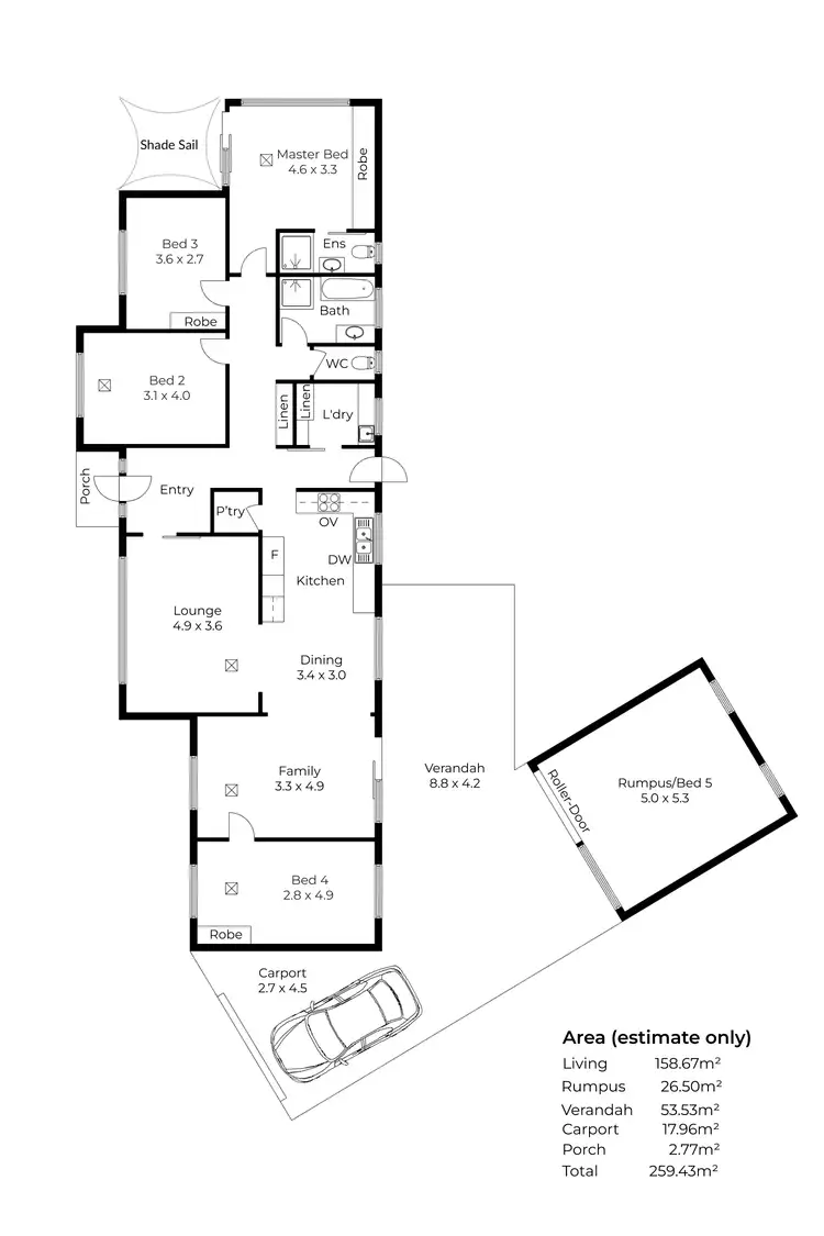 Floorplan of Homely house listing, 1 Bentley Avenue, Fulham Gardens SA 5024