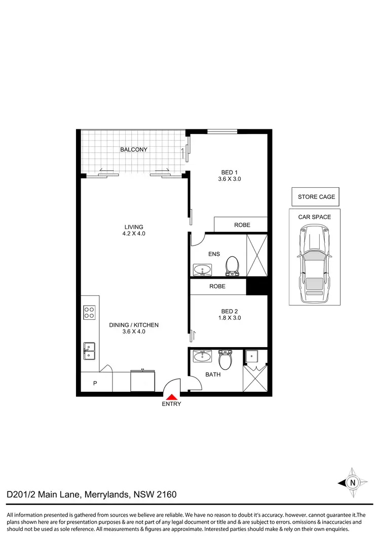 Floorplan of Homely apartment listing, D201/2 Main Lane, Merrylands NSW 2160