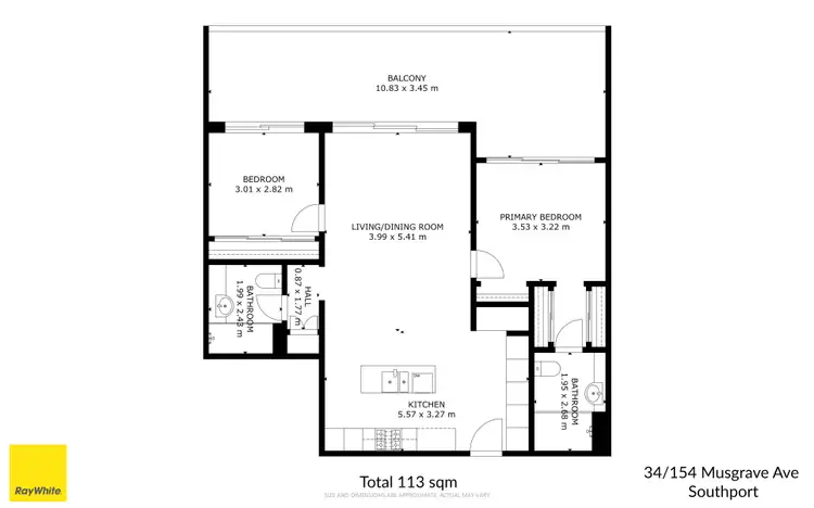 Floorplan of Homely apartment listing, 34/154 Musgrave Avenue, Southport QLD 4215
