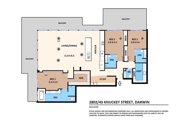 Floorplan of Homely apartment listing, 2802/43E Knuckey Street, Darwin City NT 800