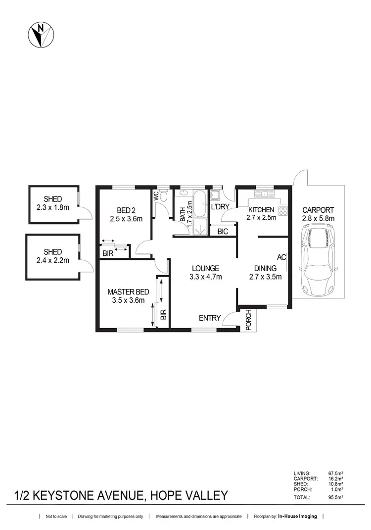Floorplan of Homely unit listing, 1/2 Keystone Avenue, Hope Valley SA 5090