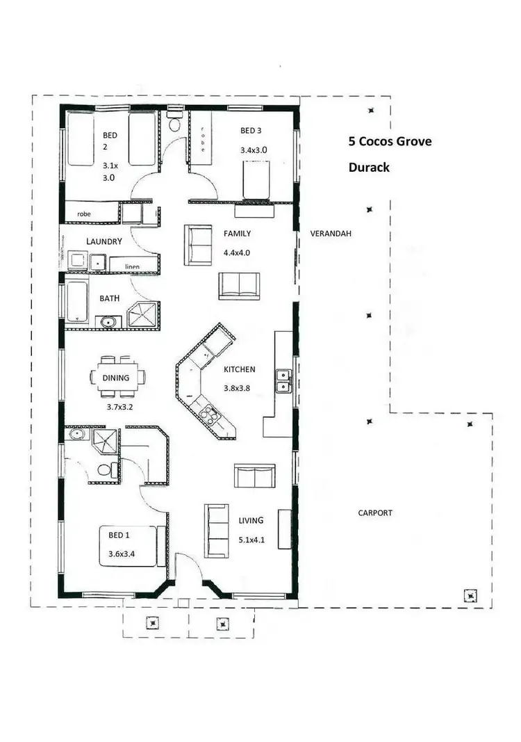 Floorplan of Homely house listing, 5 Cocos Grove, Durack NT 830