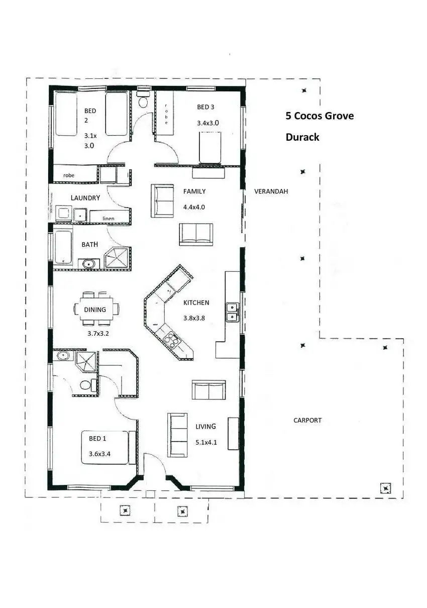 Floorplan of Homely house listing, 5 Cocos Grove, Durack NT 830