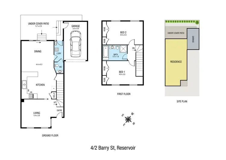 Floorplan of Homely townhouse listing, 4/2 Barry Street, Reservoir VIC 3073