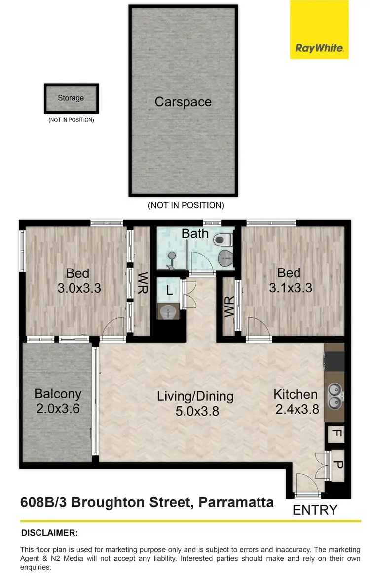 Floorplan of Homely apartment listing, 608B/3 Broughton Street, Parramatta NSW 2150