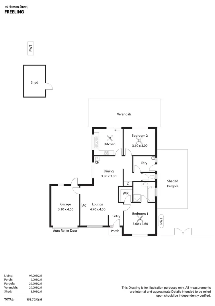 Floorplan of Homely house listing, 60 Hanson Street, Freeling SA 5372
