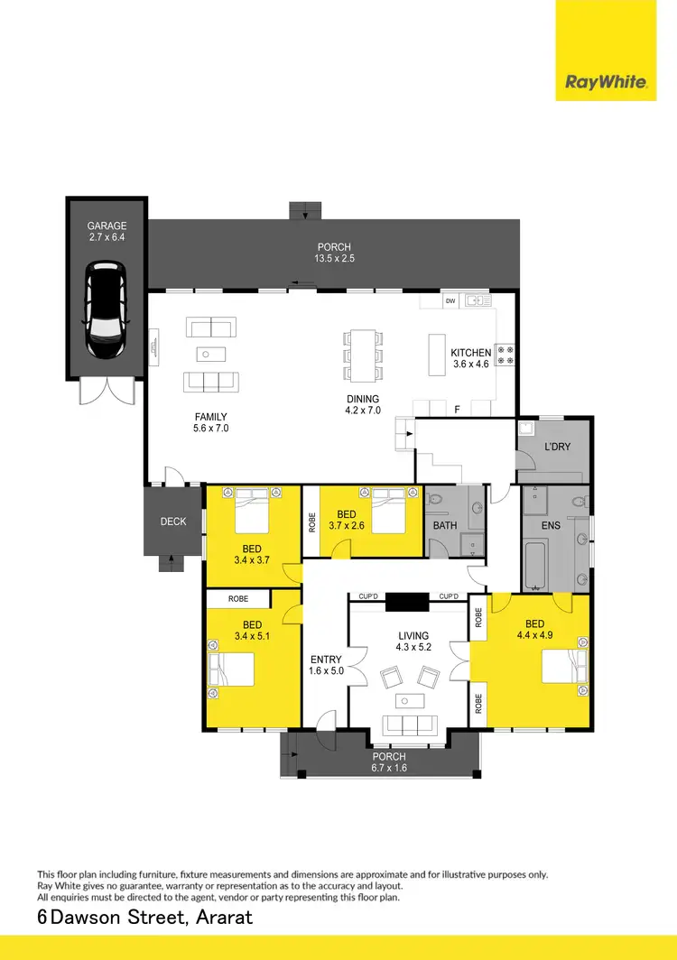 Floorplan of Homely house listing, 6 Dawson Street, Ararat VIC 3377