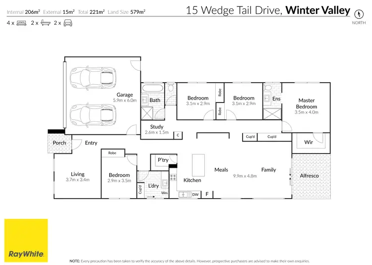 Floorplan of Homely house listing, 15 Wedge Tail Drive, Winter Valley VIC 3358