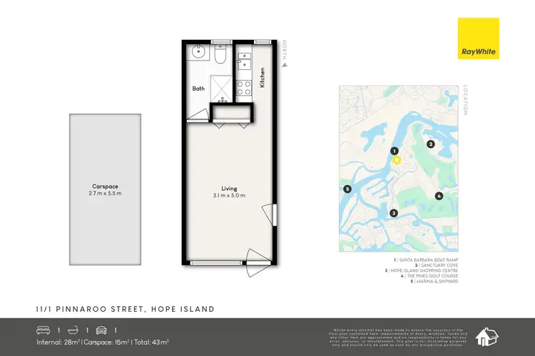 Floorplan of Homely apartment listing, 11/1 Pinnaroo Street, Hope Island QLD 4212