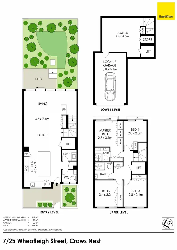 Floorplan of Homely townhouse listing, 7/25 Wheatleigh Street, Crows Nest NSW 2065