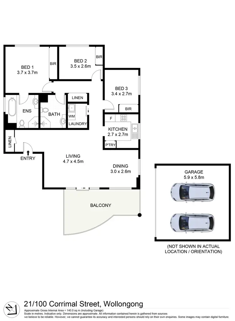 Floorplan of Homely apartment listing, 21/100-104 Corrimal Street, Wollongong NSW 2500
