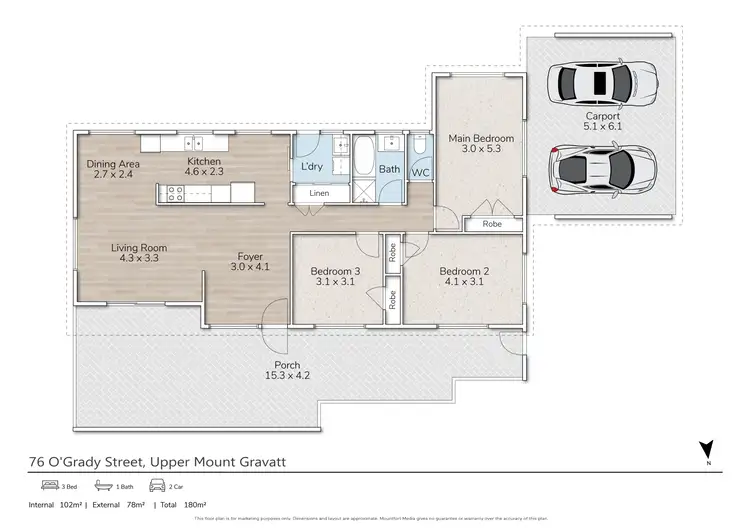 Floorplan of Homely house listing, 76 O'Grady Street, Upper Mount Gravatt QLD 4122