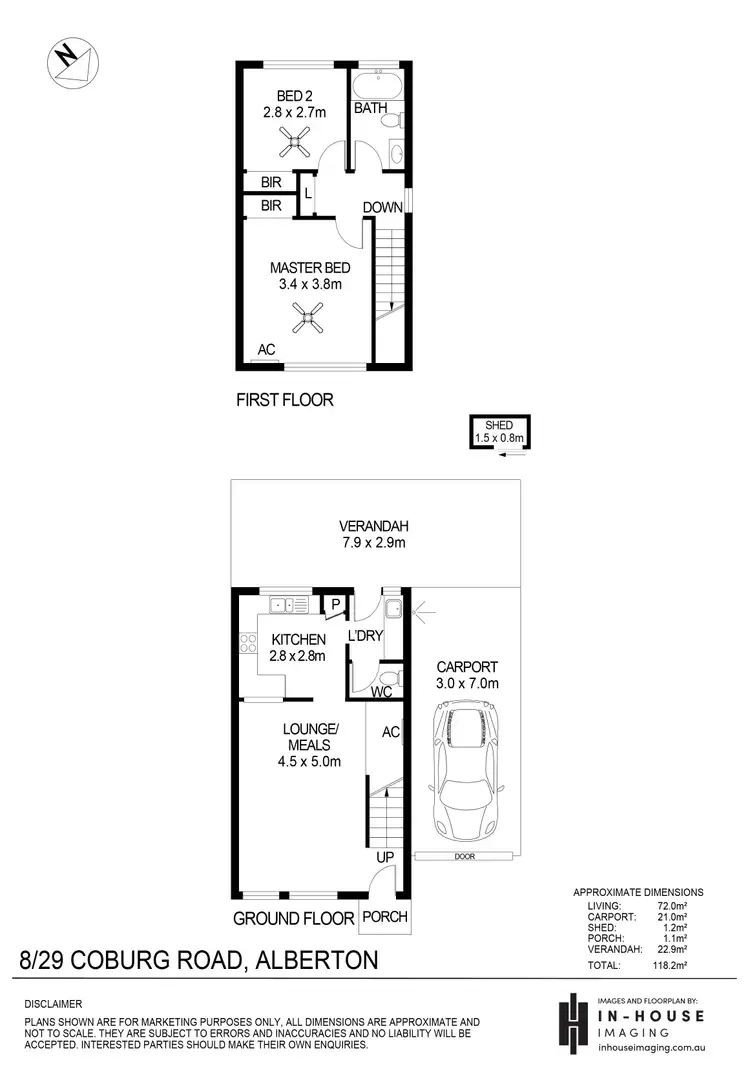 Floorplan of Homely townhouse listing, 8/29 Coburg Road, Alberton SA 5014