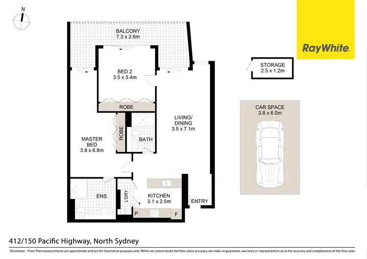 Floorplan of Homely unit listing, 412/150 Pacific Highway (rear of block), North Sydney NSW 2060