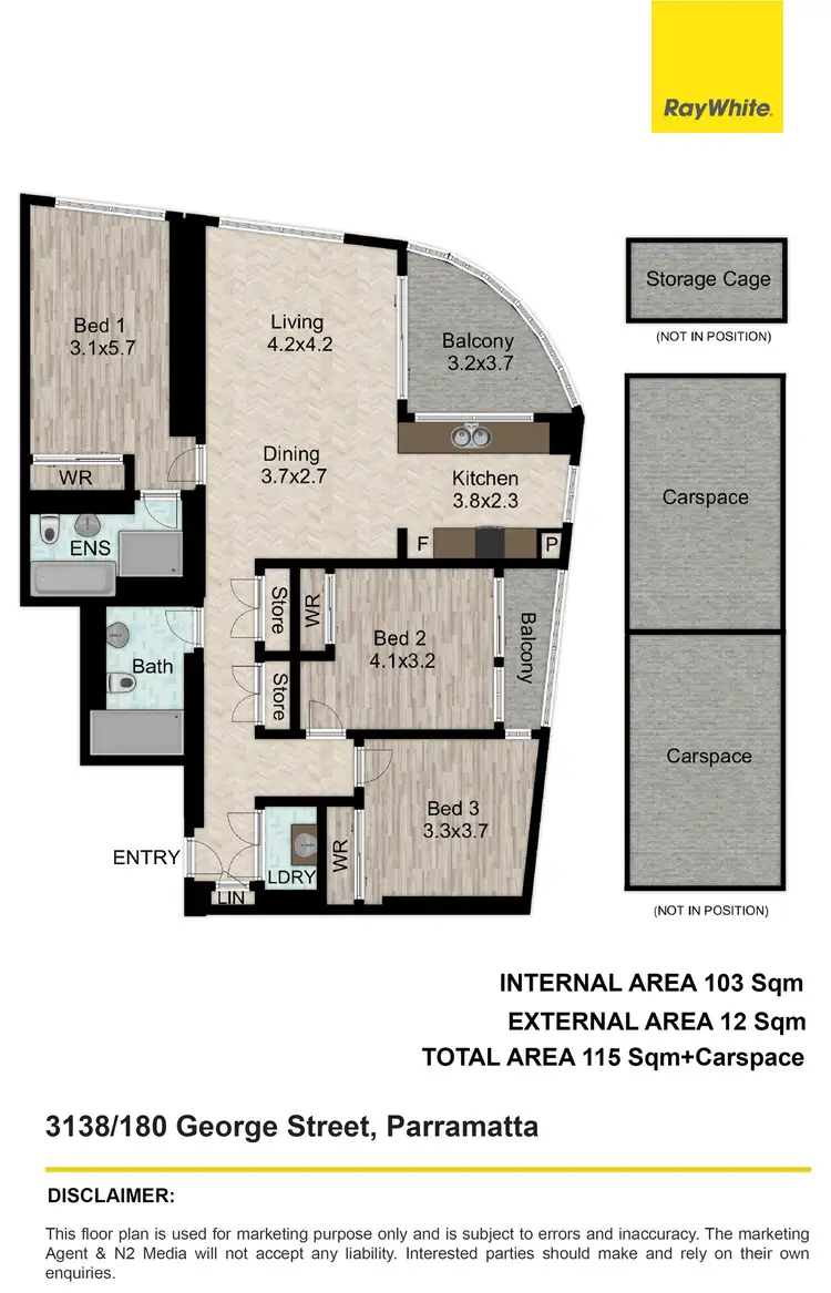 Floorplan of Homely apartment listing, 3138/180 George Street, Parramatta NSW 2150