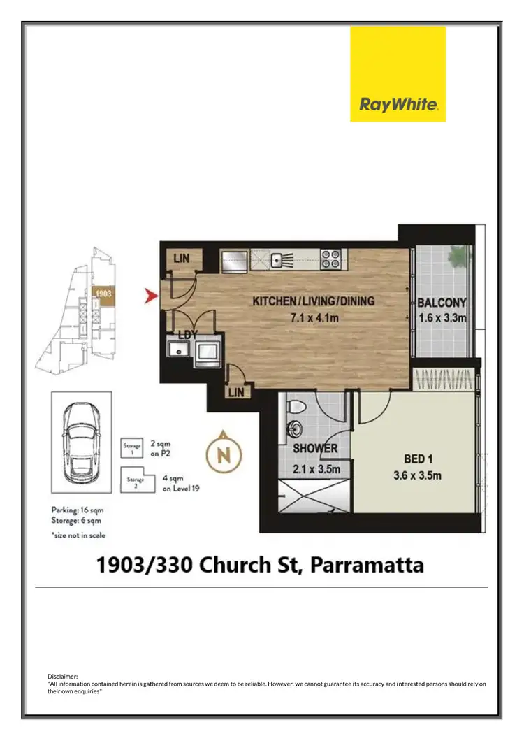Floorplan of Homely apartment listing, 1903/330 Church Street, Parramatta NSW 2150