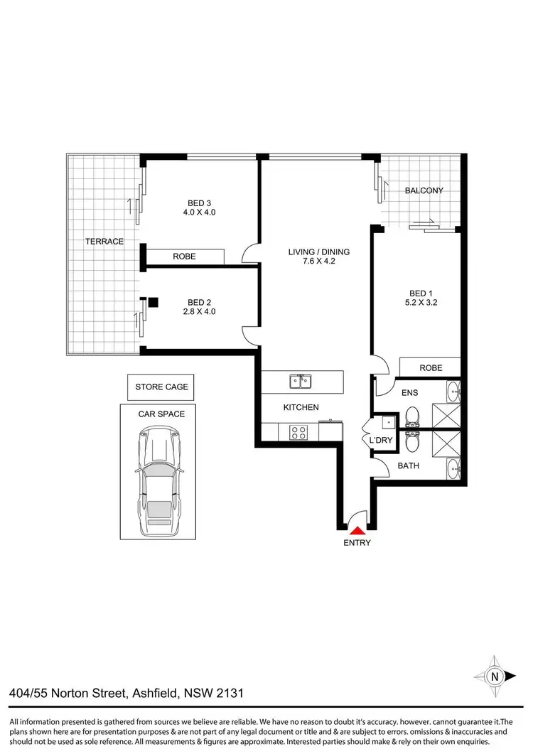 Floorplan of Homely apartment listing, 404/55 Norton Street, Ashfield NSW 2131