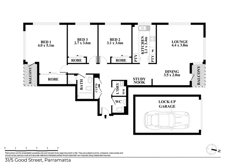 Floorplan of Homely apartment listing, 31/5 Good Street, Parramatta NSW 2150