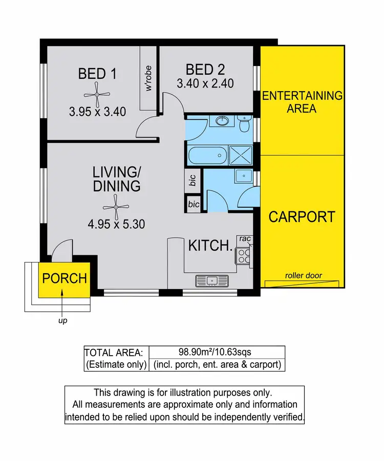 Floorplan of Homely apartment listing, 1/85 Yacca Road, Seacliff SA 5049