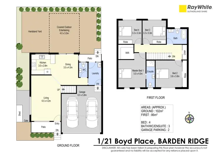 Floorplan of Homely townhouse listing, 1/21 Boyd Place, Barden Ridge NSW 2234