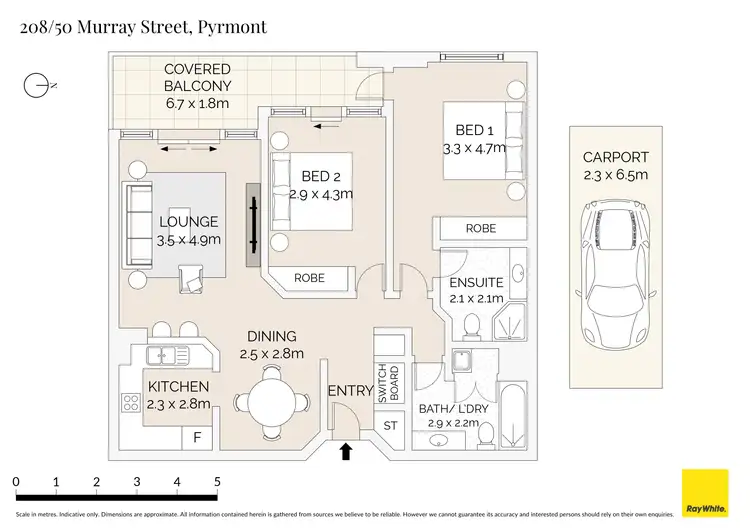 Floorplan of Homely apartment listing, 208/50 Murray Street, Sydney NSW 2000