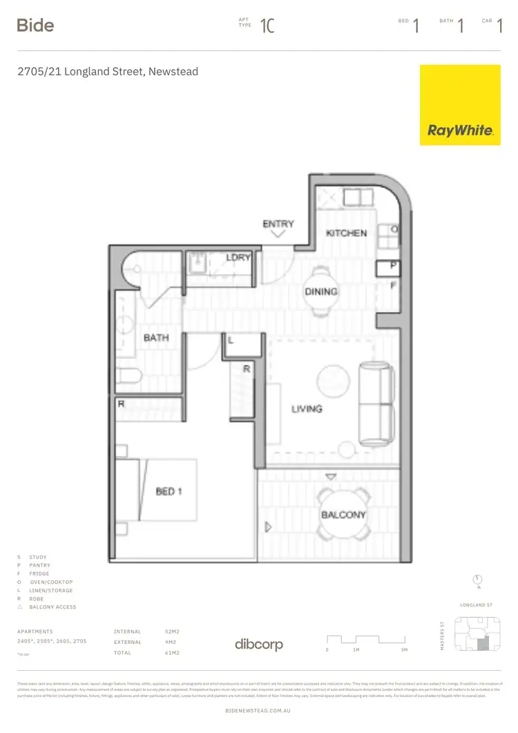 Floorplan of Homely apartment listing, 2705/21 Longland Street, Newstead QLD 4006