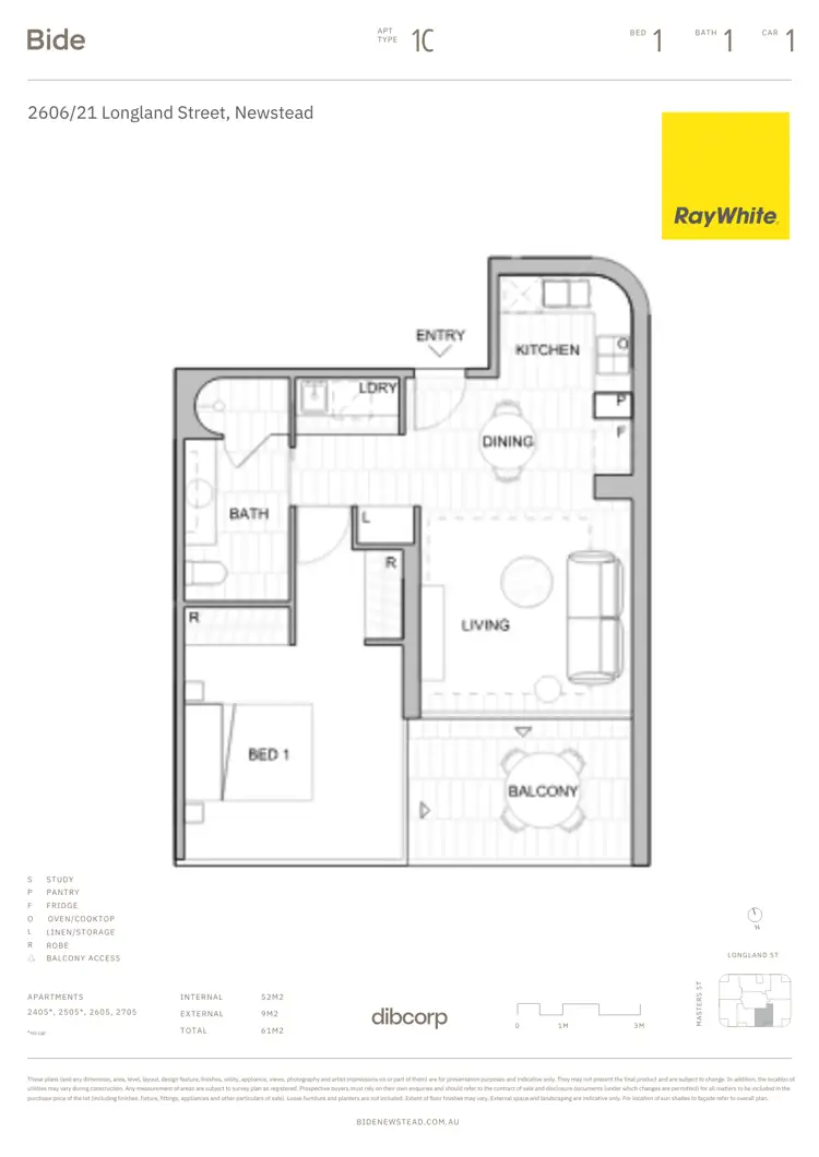 Floorplan of Homely apartment listing, 2606/21 Longland Street, Newstead QLD 4006