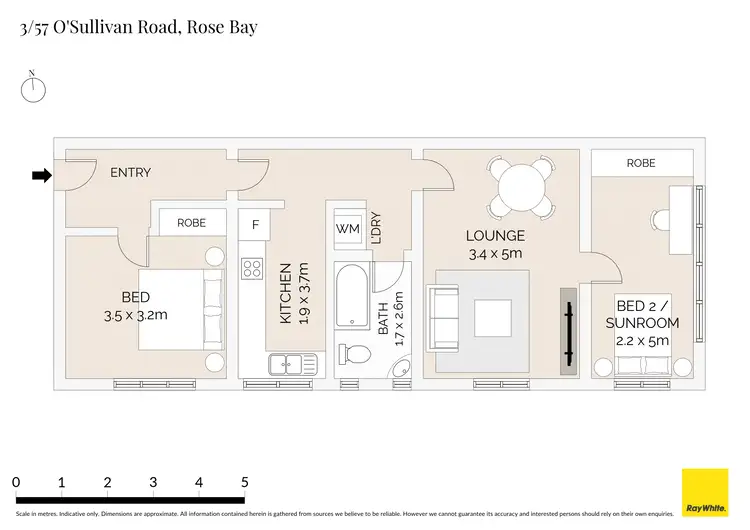Floorplan of Homely apartment listing, 3/57 O'Sullivan Road, Rose Bay NSW 2029
