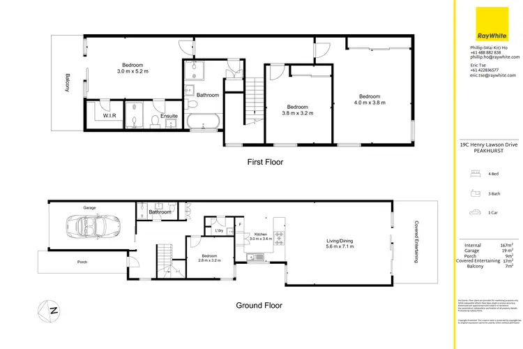 Floorplan of Homely semi-detached listing, 19C Henry Lawson Drive, Peakhurst NSW 2210