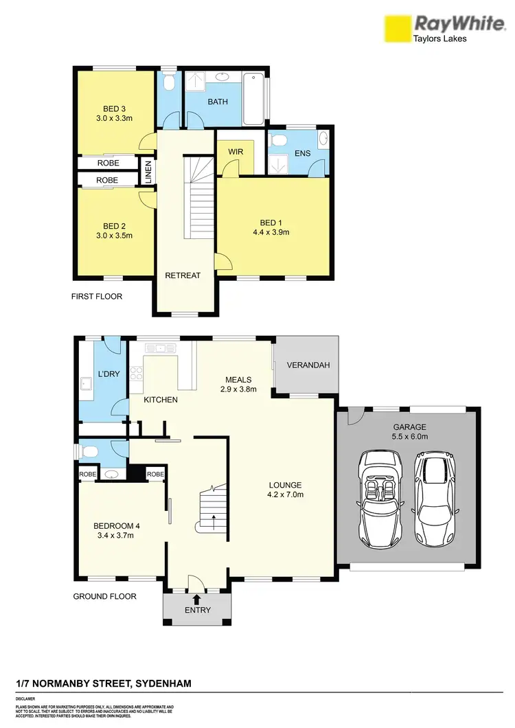 Floorplan of Homely townhouse listing, 1/7 Normanby Street, Sydenham VIC 3037