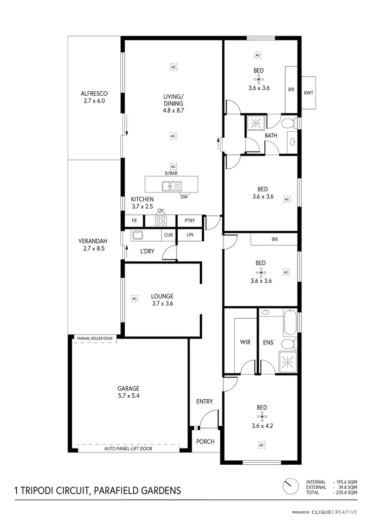 Floorplan of Homely house listing, 1 Tripodi Circuit, Parafield Gardens SA 5107