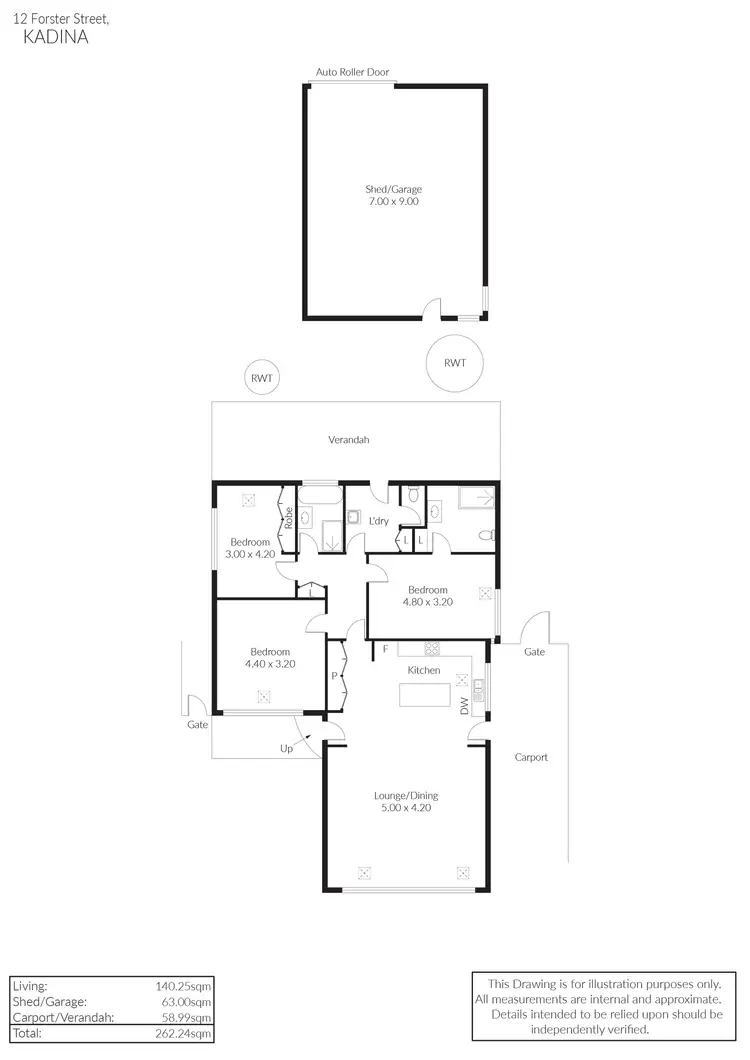 Floorplan of Homely house listing, 12 Forster Street, Kadina SA 5554