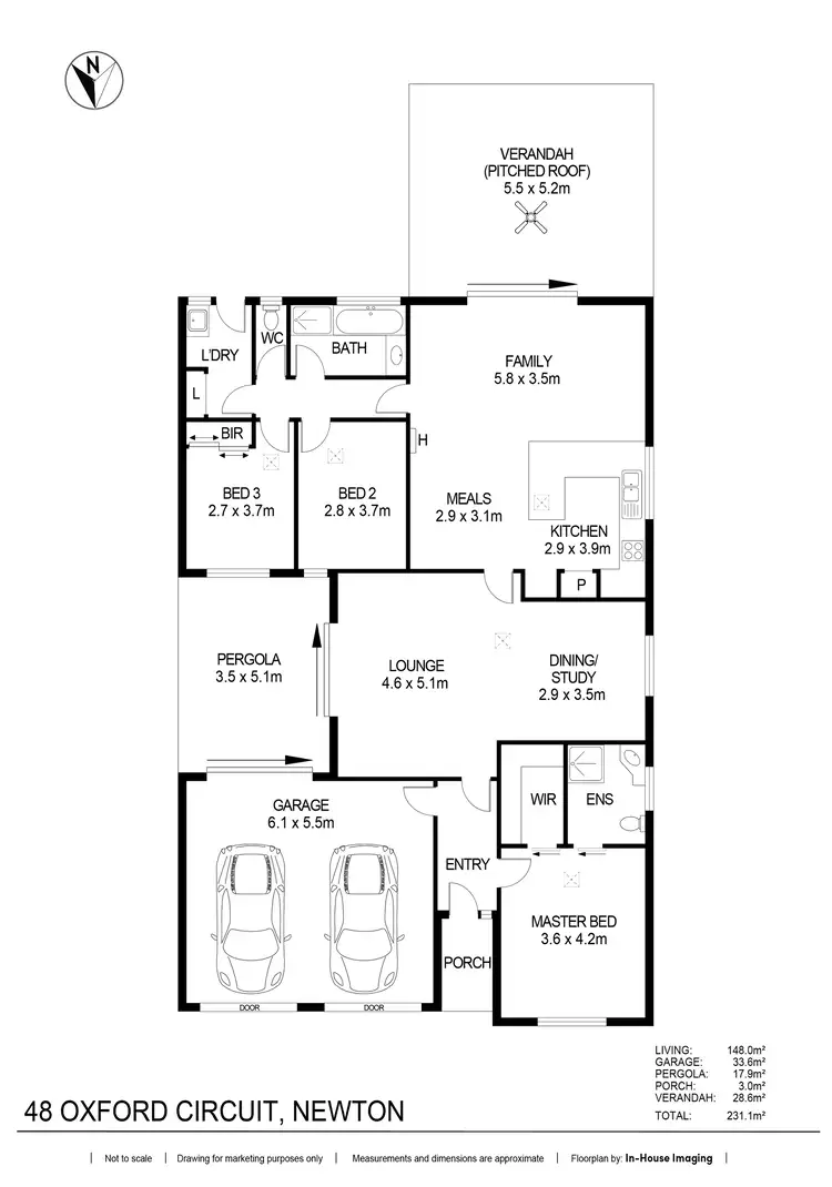 Floorplan of Homely house listing, 48 Oxford Circuit, Newton SA 5074