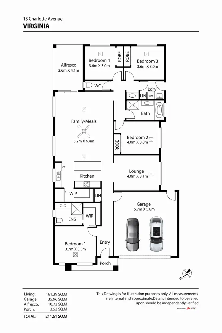 Floorplan of Homely other listing, 13 Charlotte Avenue, Virginia SA 5120