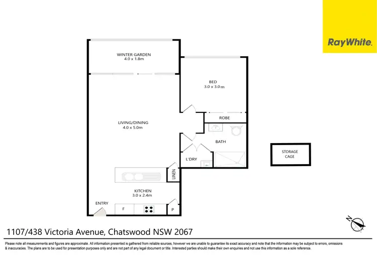 Floorplan of Homely unit listing, 1107/438 Victoria Avenue, Chatswood NSW 2067