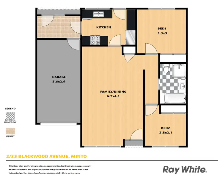 Floorplan of Homely villa listing, 2/35 Blackwood Avenue, Minto NSW 2566