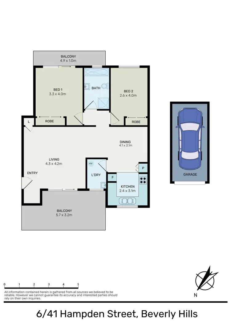 Floorplan of Homely unit listing, 6/41 Hampden Street, Beverly Hills NSW 2209
