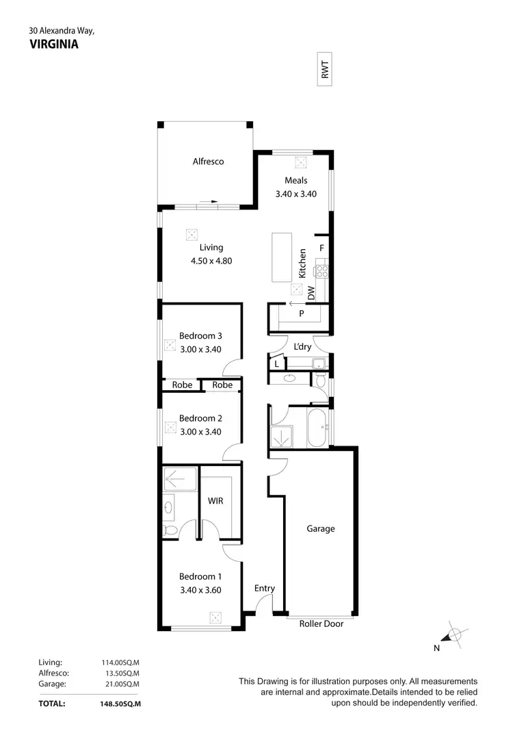 Floorplan of Homely house listing, 30 Alexandra Way, Virginia SA 5120