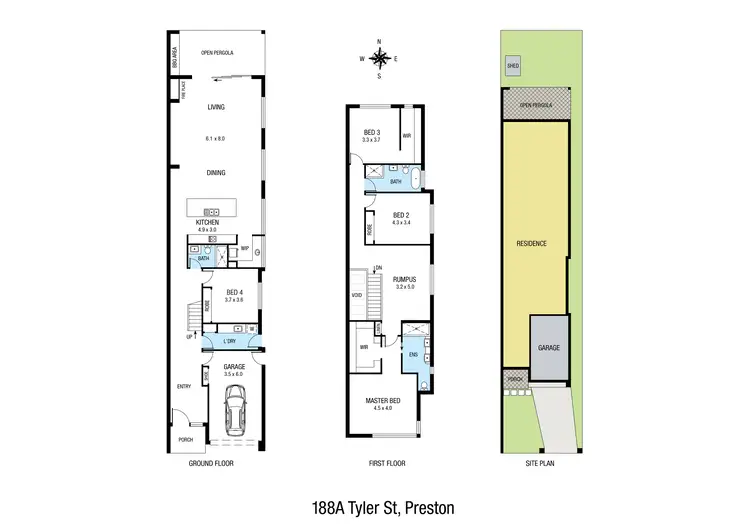 Floorplan of Homely house listing, 188A Tyler Street, Preston VIC 3072
