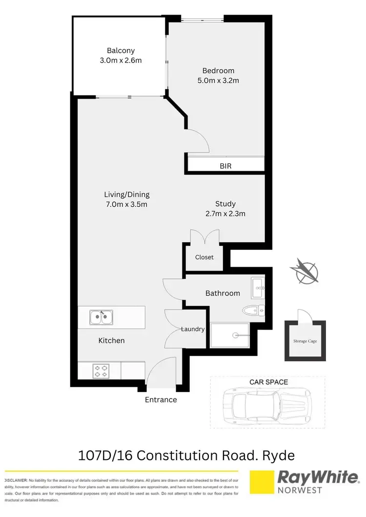 Floorplan of Homely apartment listing, 107D/16 Constitution Road, Ryde NSW 2112