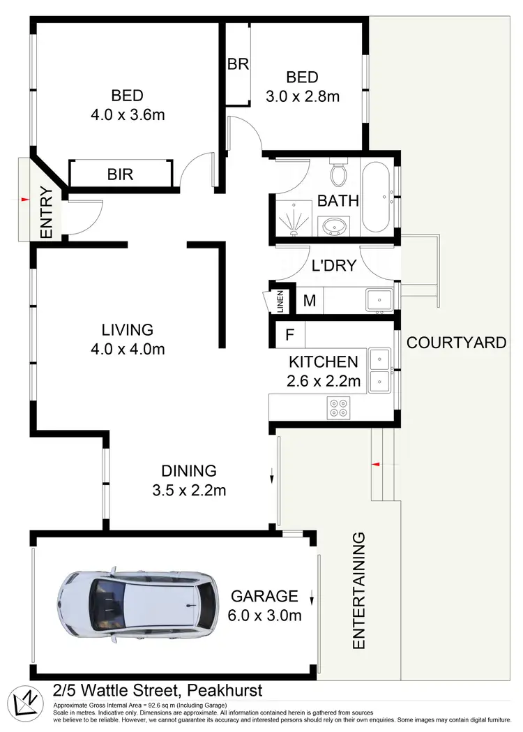 Floorplan of Homely villa listing, 2/5 Wattle Street, Peakhurst NSW 2210